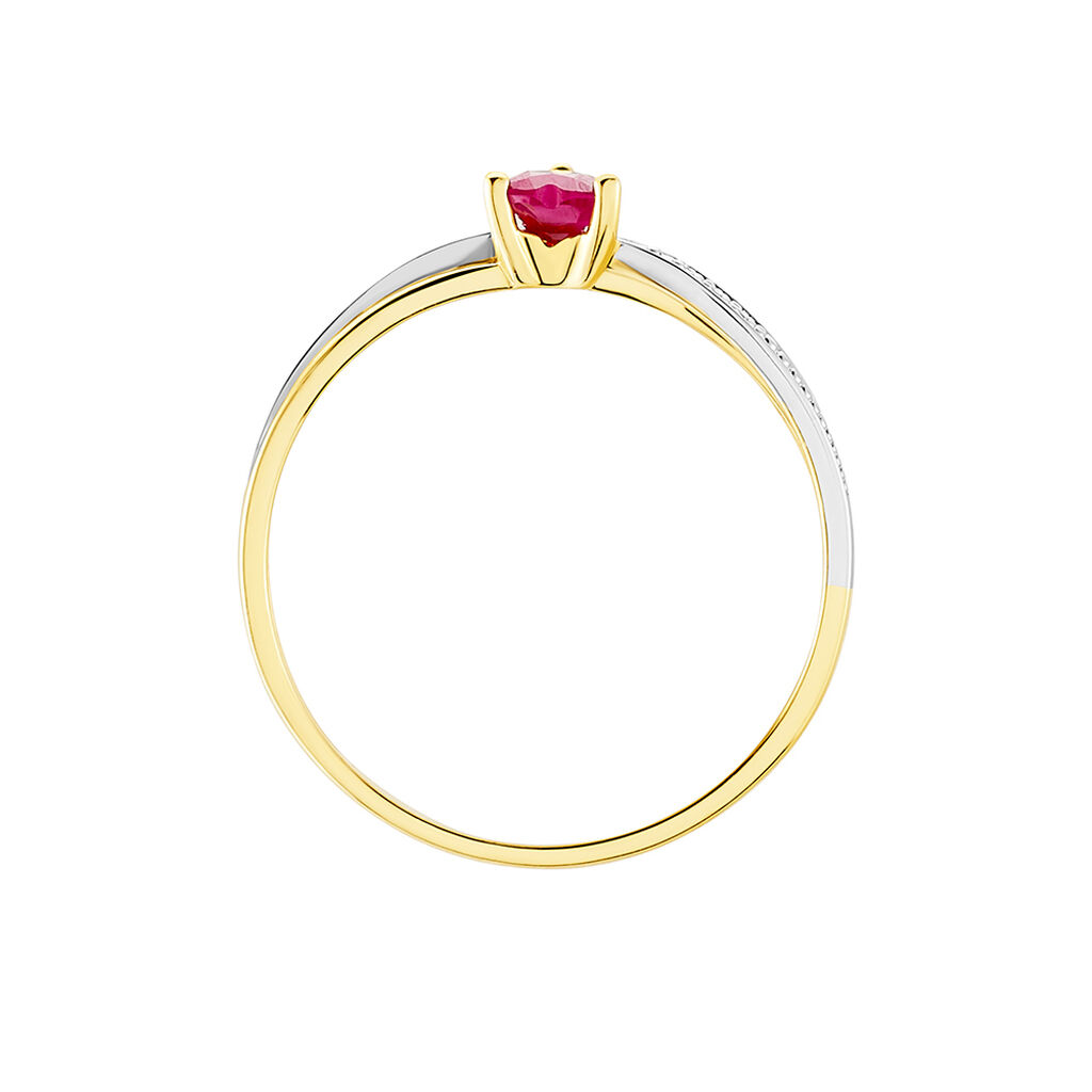 Bague Skylar Or Bicolore Rubis Diamant - Bagues Femme | Marc Orian