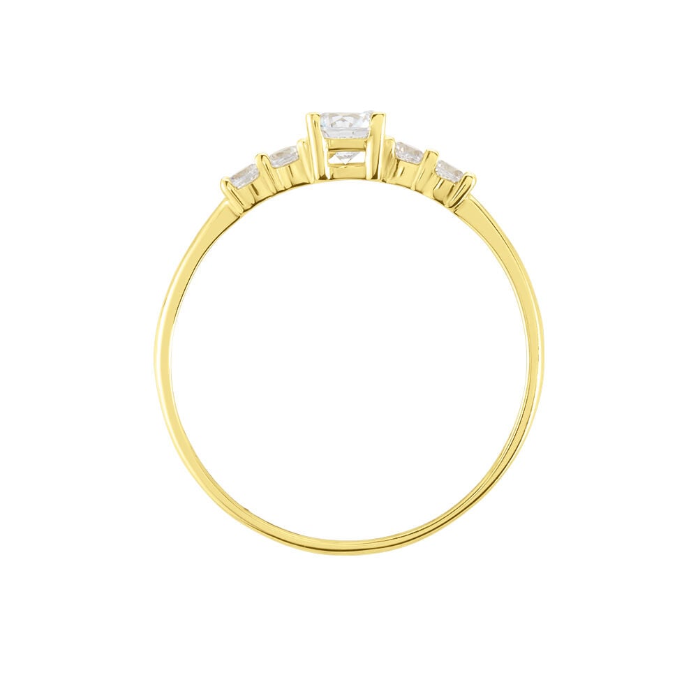 Bague Solitaire Accompagn&eacute; Or Jaune Antonette Oxyde De Zirconium - Solitaires Femme | Marc Orian