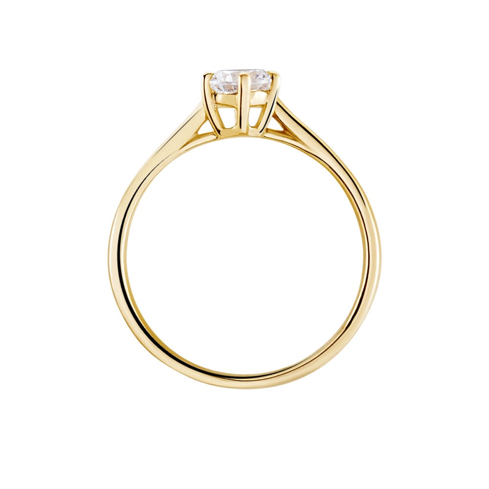 Bague Solitaire Plaqu&eacute; Or Jaune Eulia Oxyde De Zirconium - Bijoux fantaisie Femme | Marc Orian