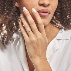 Bague Solitaire Superposition Or Blanc Diamant - Bagues Solitaire Femme | Marc Orian