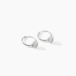 Cr&eacute;oles Ili Argent Rhodi&eacute; Oxyde De Zirconium - Boucles d'oreilles pampille Femme | Marc Orian