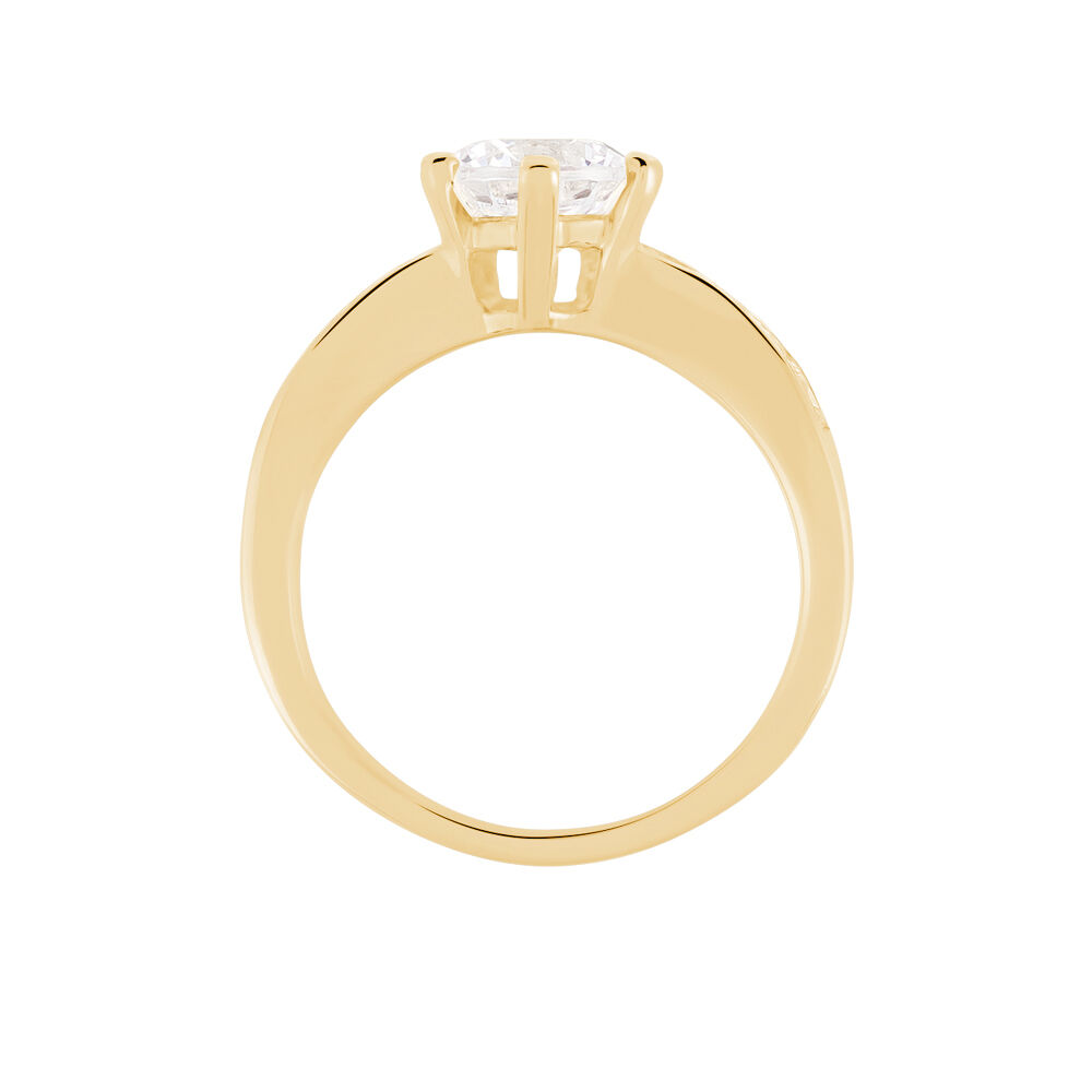 Bague Solitaire Stevie Plaqu&eacute; Or Jaune Oxyde De Zirconium - Bijoux fantaisie Femme | Marc Orian