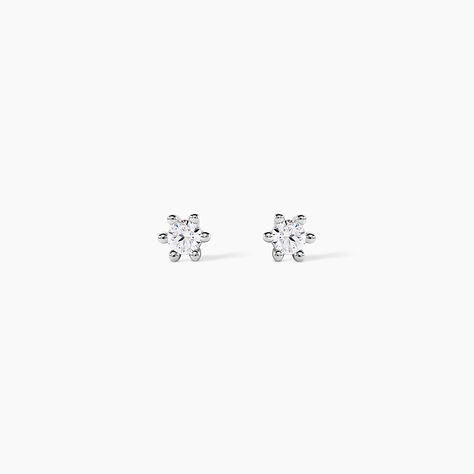 Boucles D'oreilles Puces Allison Argent Blanc Oxyde De Zirconium - Puces Femme | Marc Orian
