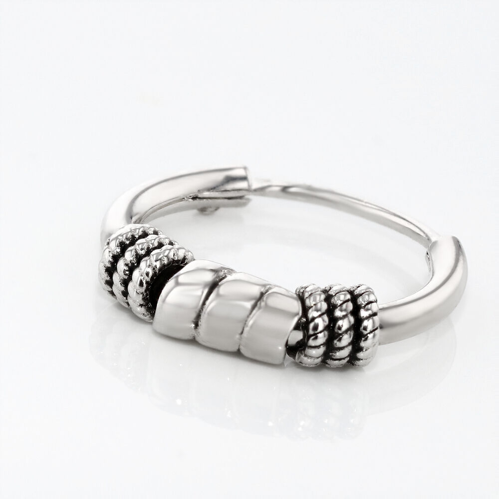 Créole Unitaire Ian Argent Blanc - Piercings d'oreilles Homme | Marc Orian
