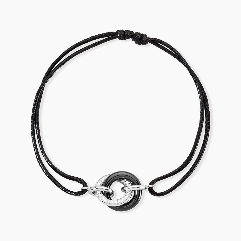 Bracelet You&me Argent Blanc C&eacute;ramique Et Oxyde De Zirconium - Bracelets cordons Femme | Marc Orian