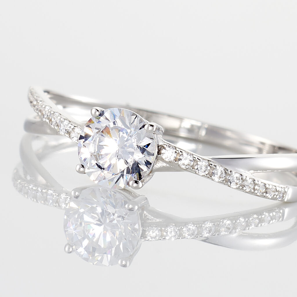 Bague Dana Or Blanc Oxyde De Zirconium - Bagues Solitaire Femme | Marc Orian