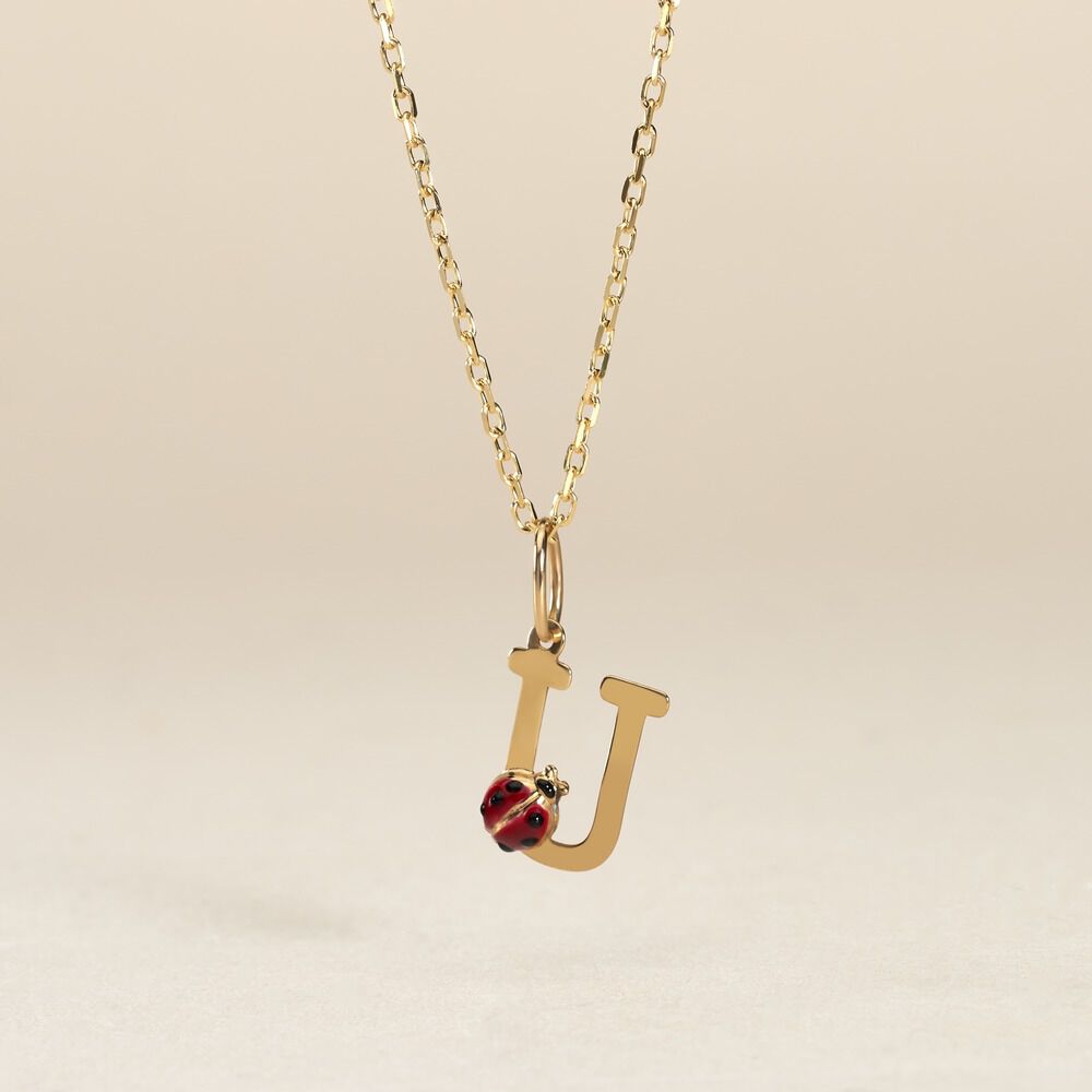 Pendentif Helidie Coccinelle Lettre Or Jaune - Pendentifs Enfant | Marc Orian
