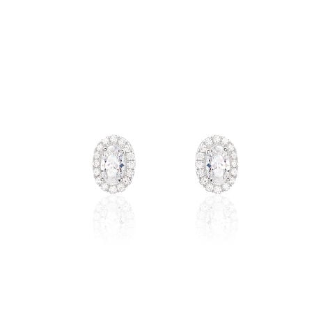 Boucles D'oreilles Puces Albertina Argent Blanc Oxyde De Zirconium - Puces Femme | Marc Orian