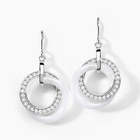 Boucles D'oreilles Pendantes Grizzel Argent Blanc Oxyde De Zirconium