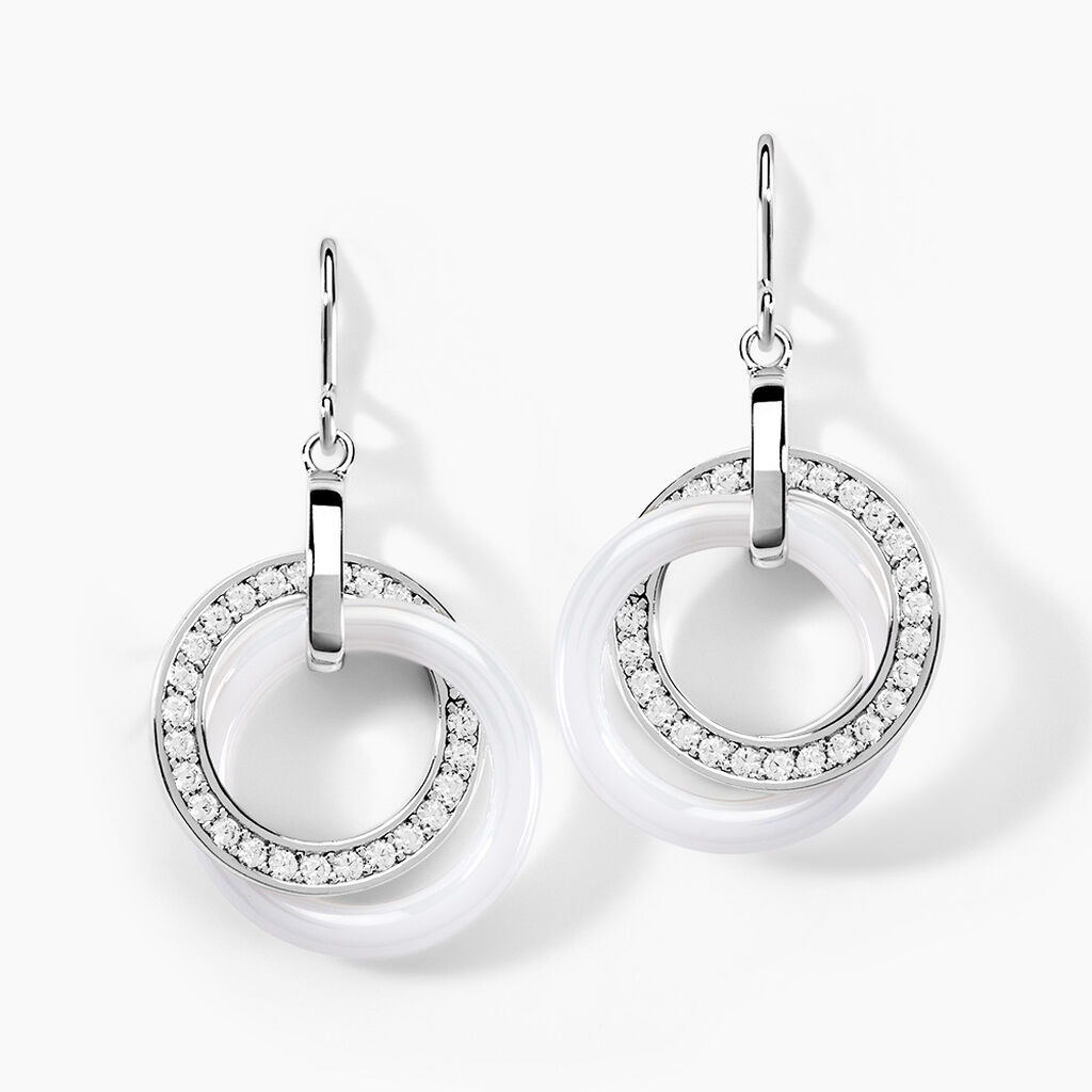 Boucles D'oreilles Pendantes Grizzel Argent Blanc Oxyde De Zirconium - Pendantes Femme | Marc Orian
