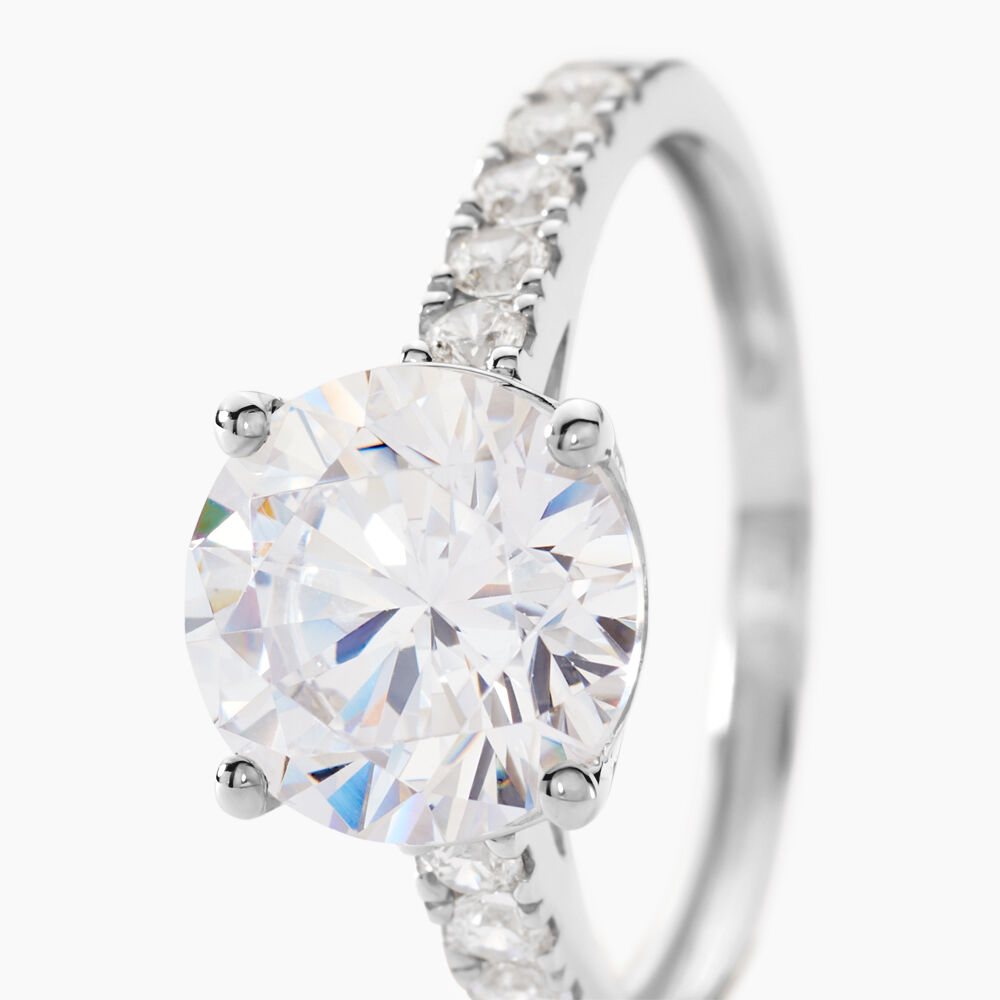 Bague Solitaire Terese Or Blanc Oxyde De Zirconium - Solitaires Femme | Marc Orian