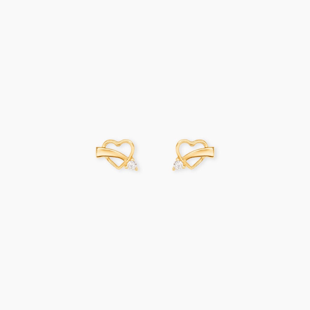 Boucles D'Oreilles Puces Basajaun Or Jaune Oxyde De Zirconium - Puces Femme | Marc Orian