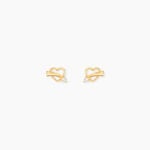 Boucles D'Oreilles Puces Basajaun Or Jaune Oxyde De Zirconium - Puces Femme | Marc Orian