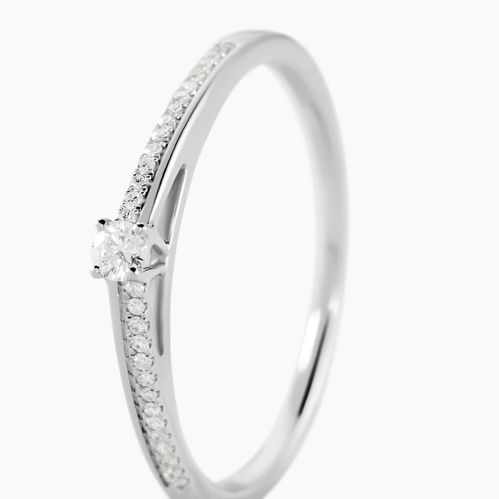Bague Solitaire Alexandra Or Blanc Diamant - Parures de mariage Femme | Marc Orian