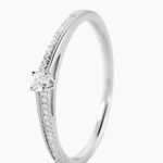 Bague Solitaire Alexandra Or Blanc Diamant - Parures de mariage Femme | Marc Orian