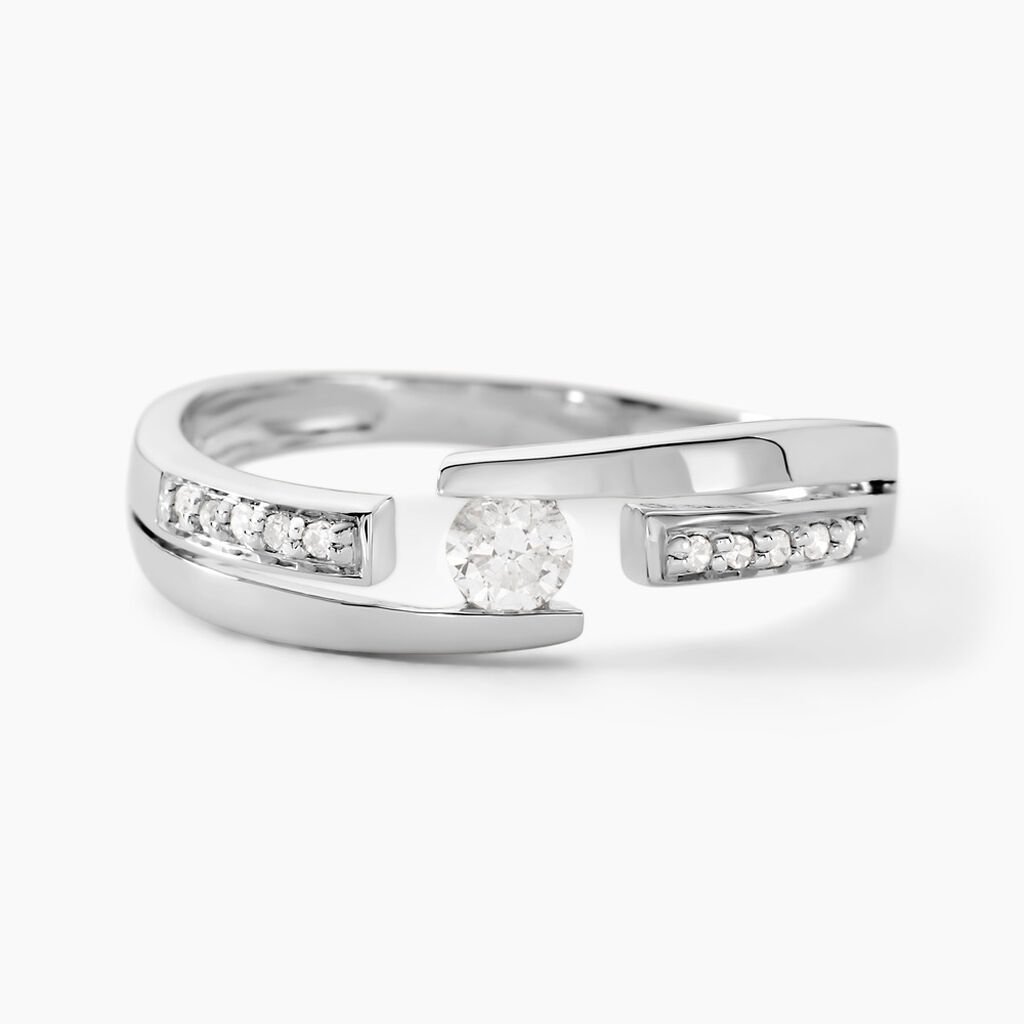 Bague Solitaire Elisa Or Blanc Diamant - Parures de mariage Femme | Marc Orian