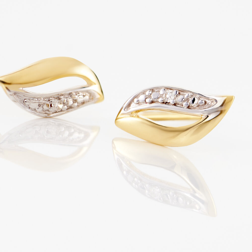 Boucles D'oreilles Puces Smeralda Or Jaune Diamant - Puces Femme | Marc Orian