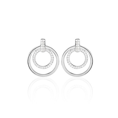 Boucles D'oreilles Pendantes Silvana Argent Blanc Oxyde De Zirconium - Boucles d'oreilles Pendantes Femme | Marc Orian