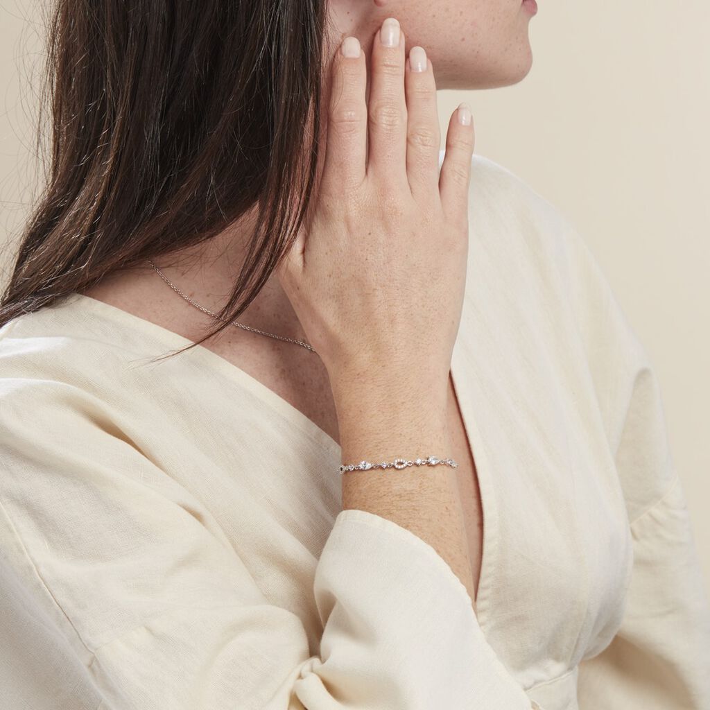 Bracelet Argent Blanc Benedito Oxydes De Zirconium - Bracelets chaînes Femme | Marc Orian