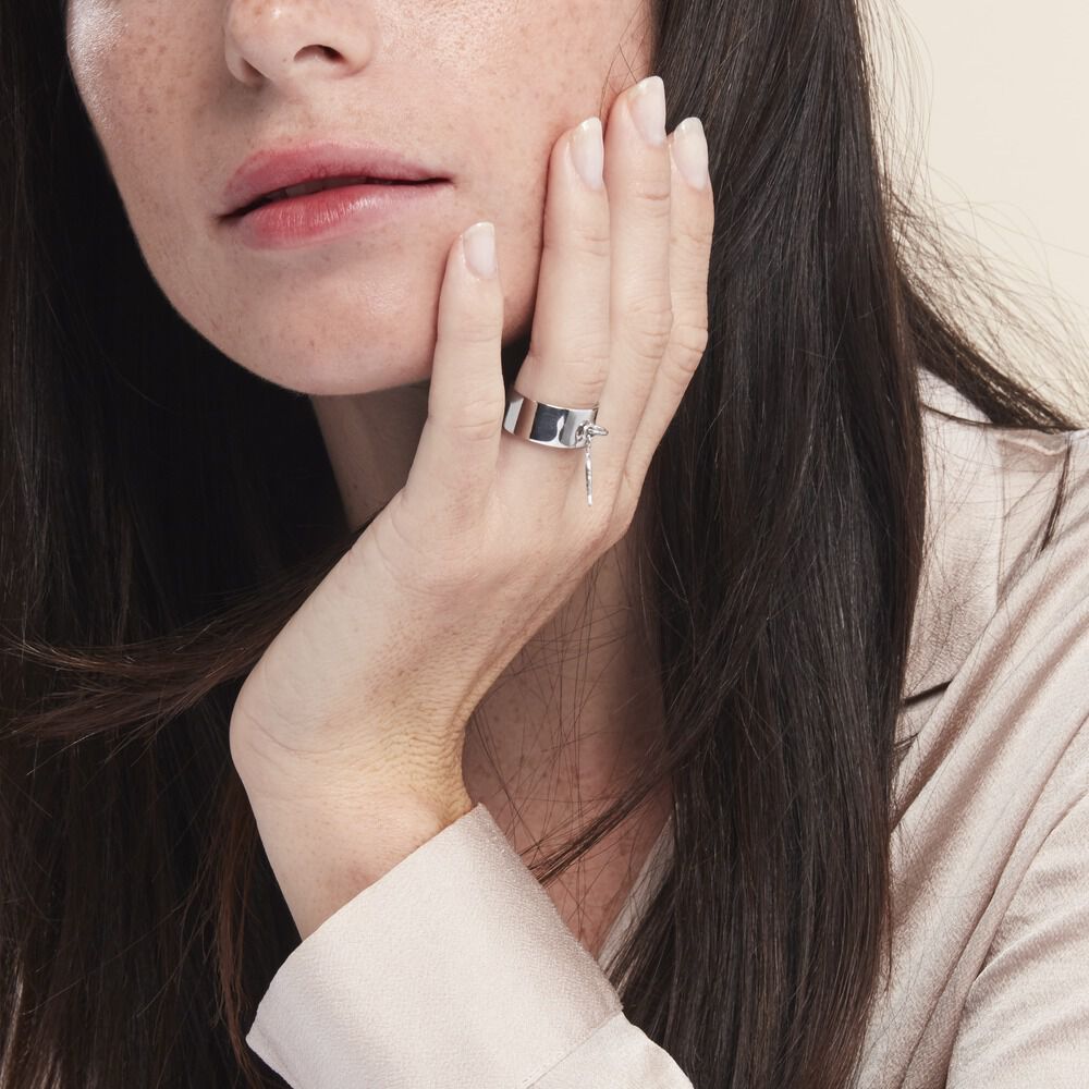 Bague Argent Blanc Psara - Bagues breloque Femme | Marc Orian