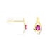 Boucles D'oreilles Puces Sagesse Or Jaune Rubis Et Diamant - Puces Femme | Marc Orian