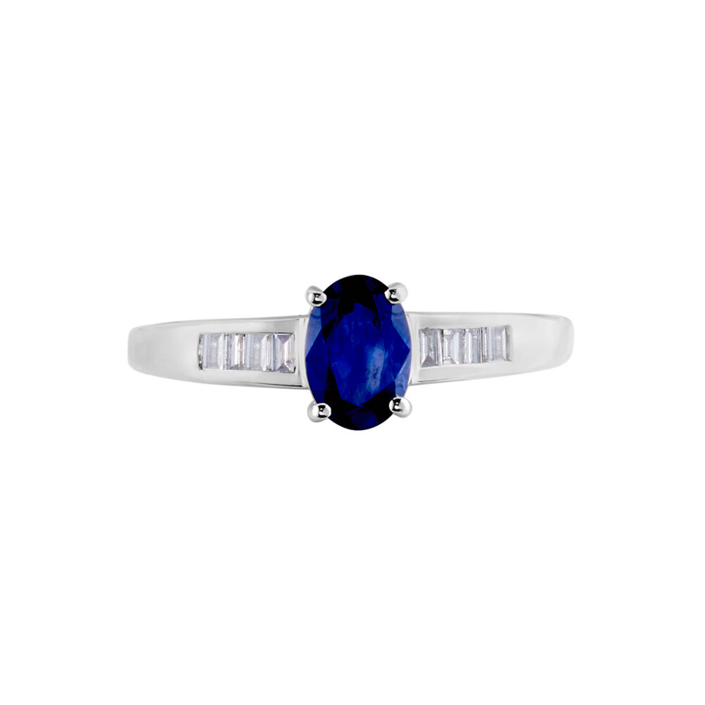 Bague Solitaire Or Blanc Bilel Saphir Et Diamants - Solitaires Femme | Marc Orian