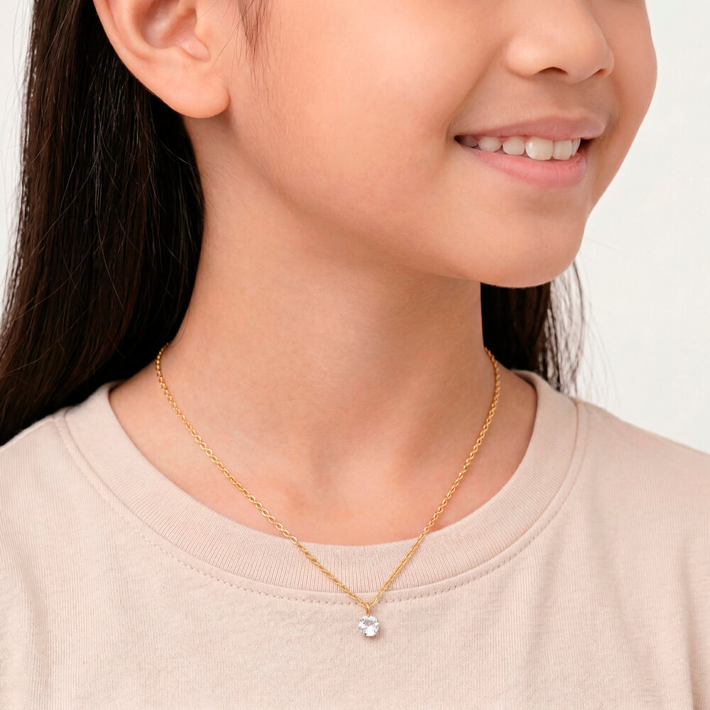 Collier Or Jaune Emilee Oxyde De Zirconium - Colliers avec pierres Enfant | Marc Orian
