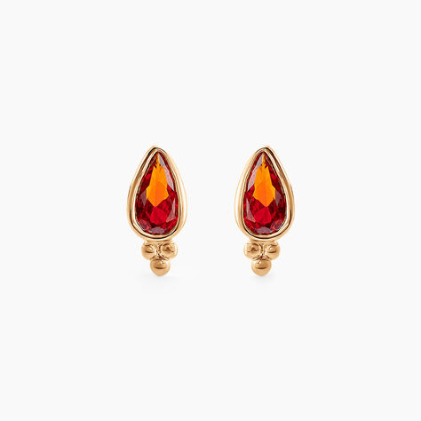 Boucles D'oreilles Puces Marika Plaqué Or Doré Pierre D'imitation - Puces Femme | Marc Orian