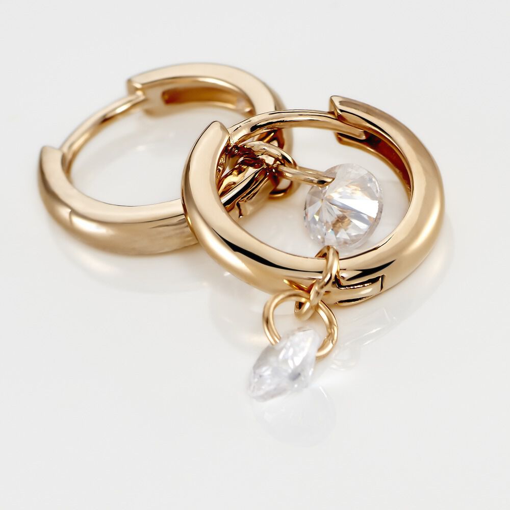 Créoles Plaqué Or Pauw Pampilles Oxydes De Zirconium - Boucles d'oreilles pampille Femme | Marc Orian