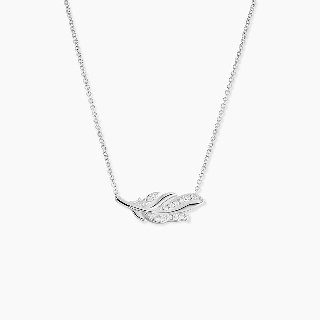 Collier Isae Argent Blanc Oxyde De Zirconium - Colliers avec pierres Femme | Marc Orian