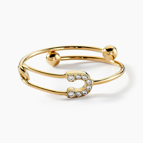 Bague Acier Blanc Cristal - Bagues ajustables Femme | Marc Orian
