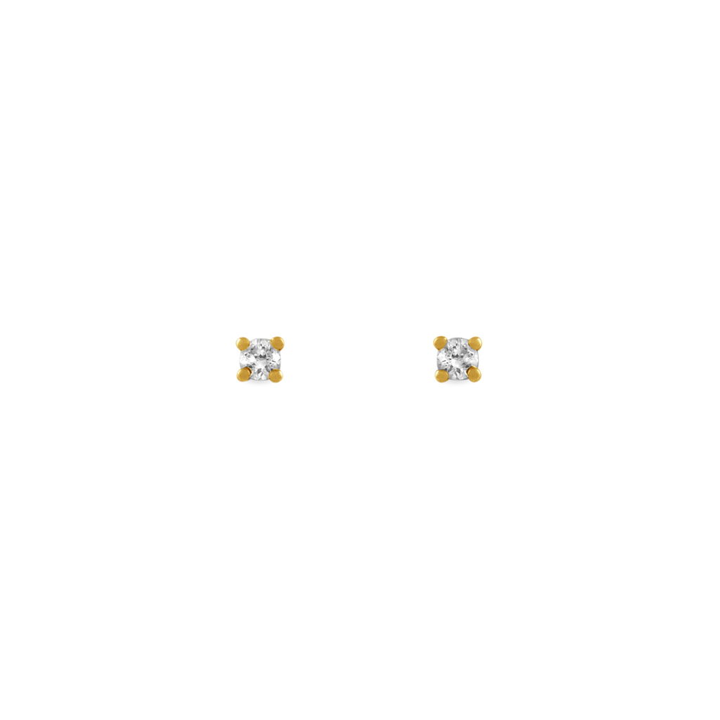 Boucles D'oreilles Puces Clavie Or Jaune Diamant - Puces Femme | Marc Orian