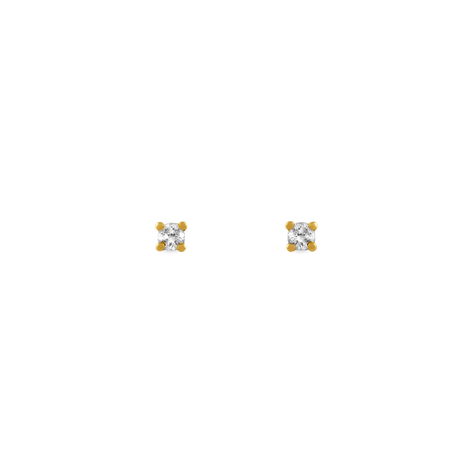 Boucles D'oreilles Puces Clavie Or Jaune Diamant - Puces Femme | Marc Orian