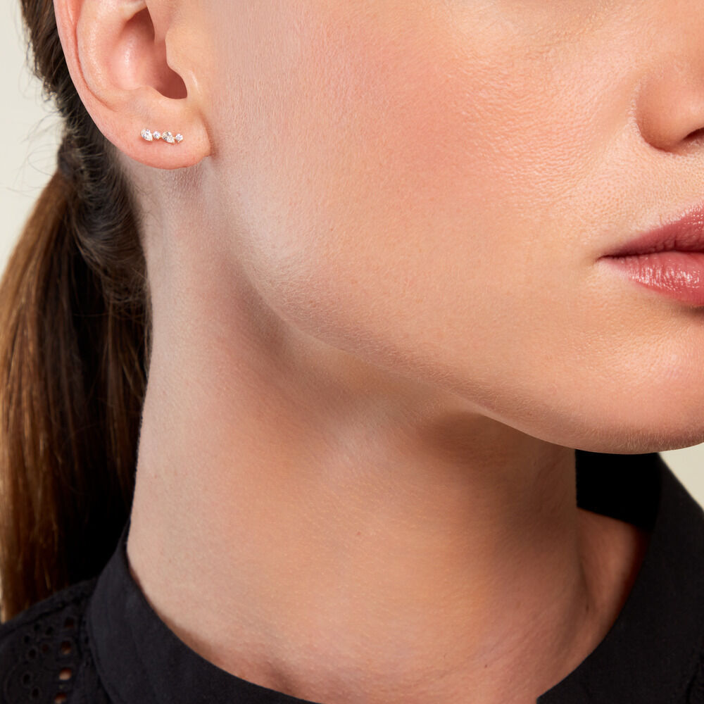 Boucles D'oreilles Puces Randi Or Jaune Oxyde De Zirconium - Puces Femme | Marc Orian