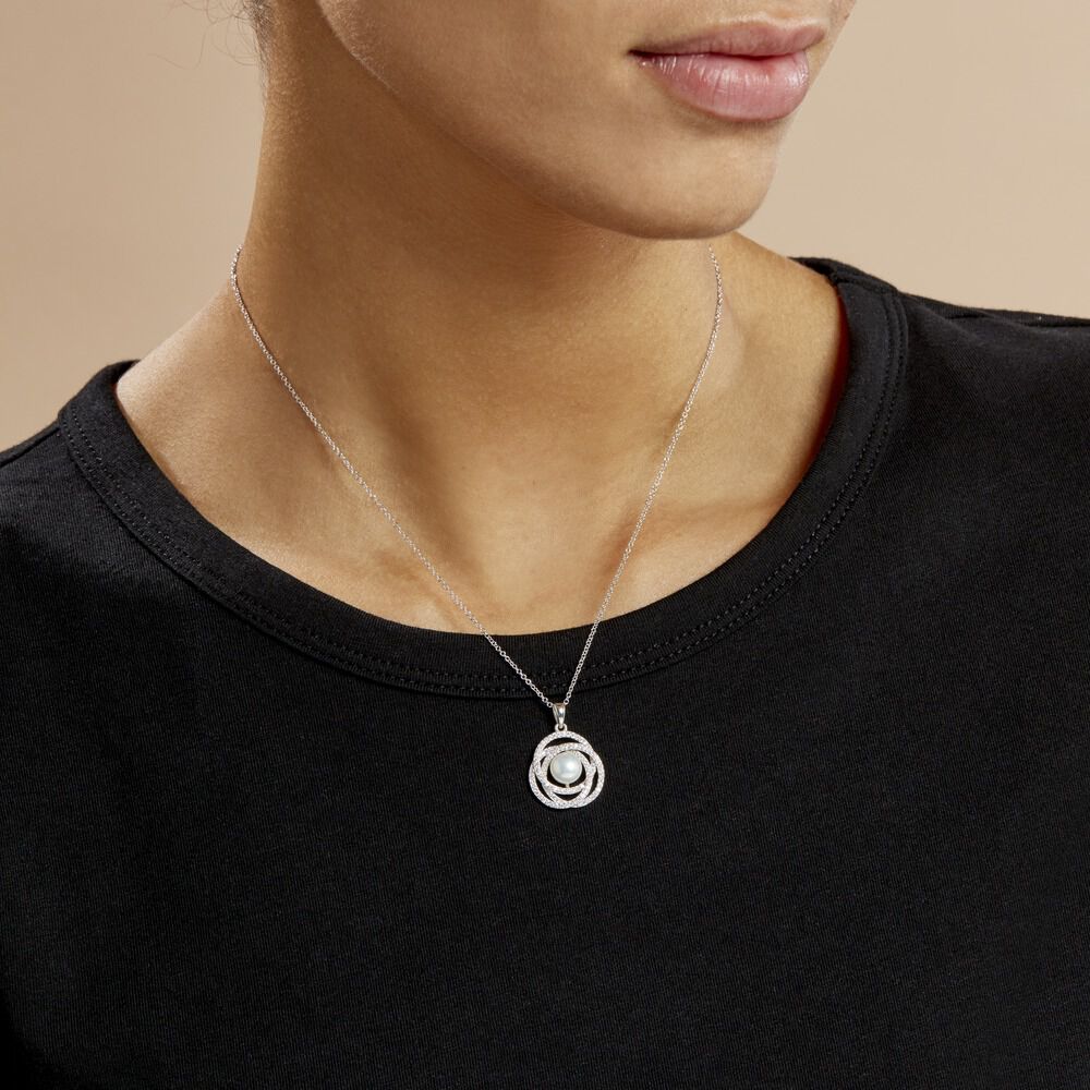 Collier Matilda Argent Blanc Perle De Culture Et Oxyde De Zirconium -  Femme | Marc Orian