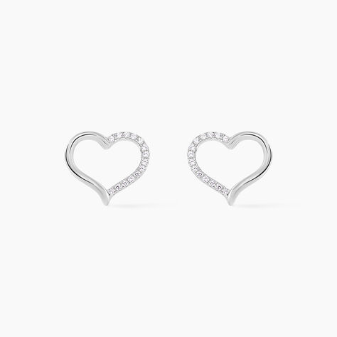 Boucles D'oreilles Puces Salona Argent Blanc Oxyde De Zirconium - Puces Femme | Marc Orian