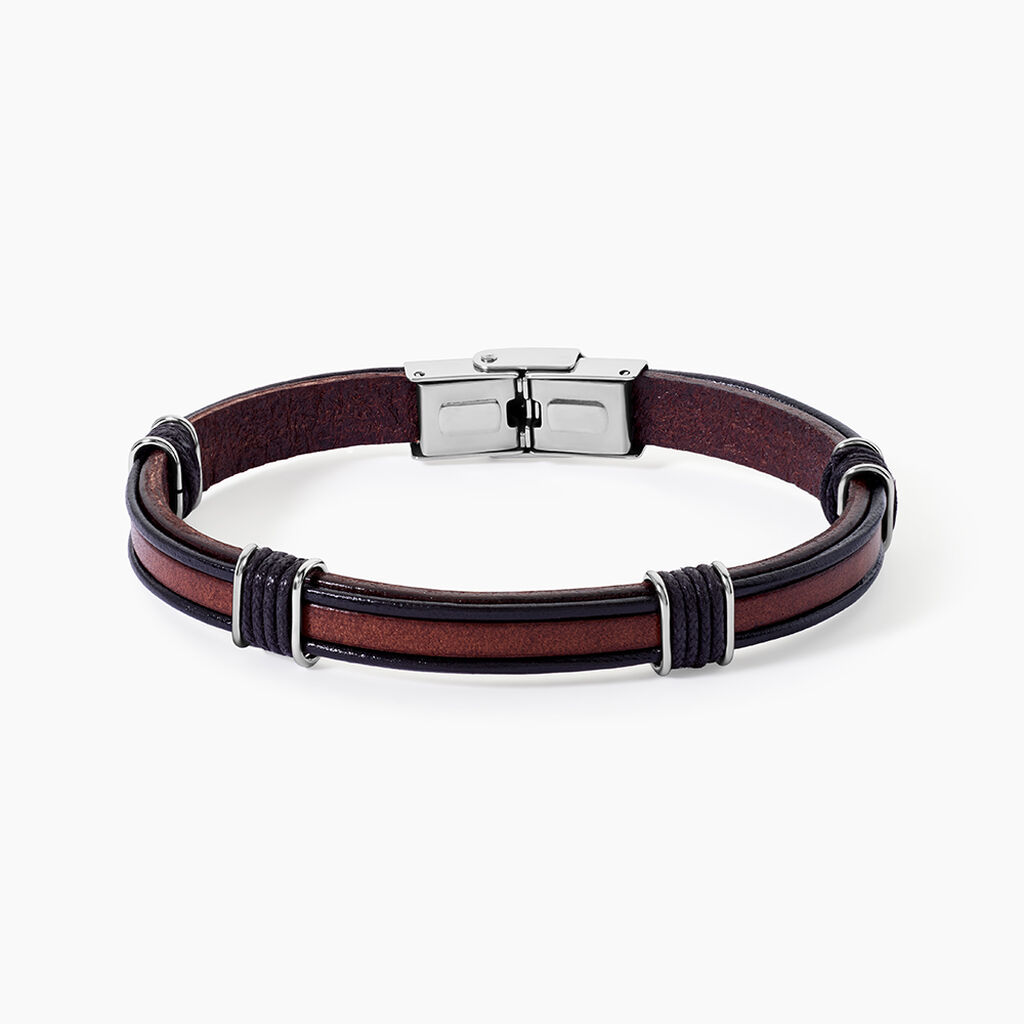 Bracelet Acier Blanc Jeff - Bracelets cuir Homme | Marc Orian