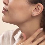 Boucles D'oreilles Puces Ayana Argent Blanc - Puces Femme | Marc Orian