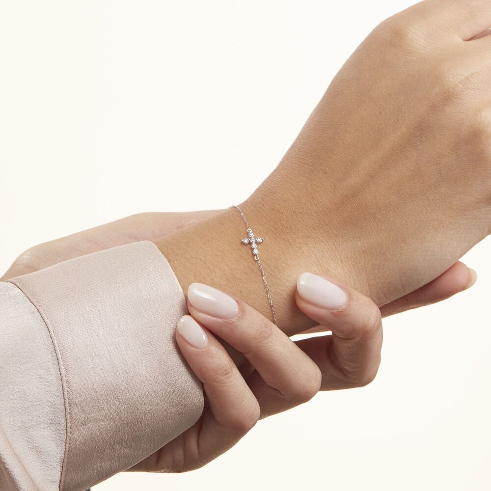 Bracelet Or Blanc Kerem Oxyde - Bracelets chaînes Femme | Marc Orian