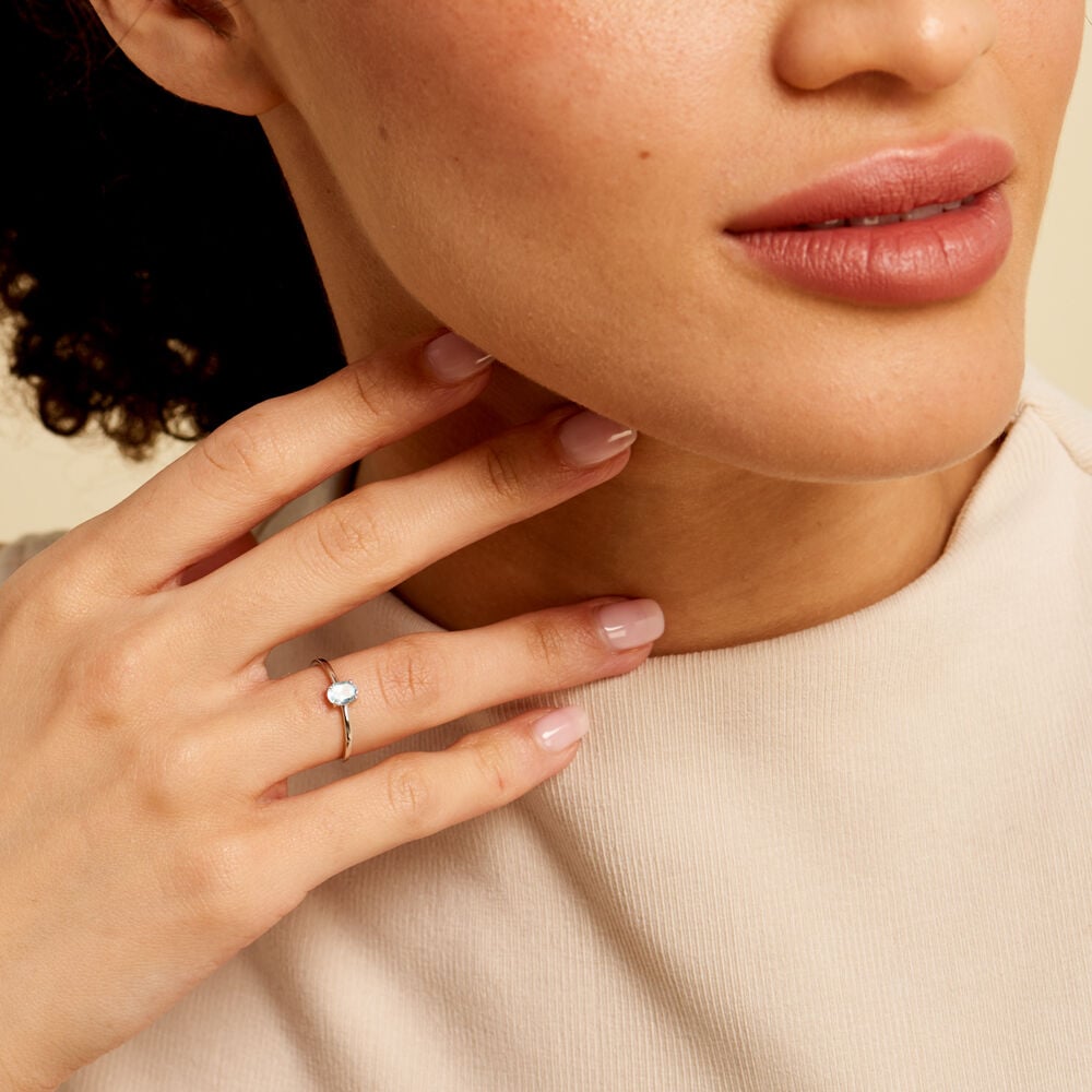 Bague Valentino Or Blanc Topaze - Bagues pierres fines Femme | Marc Orian