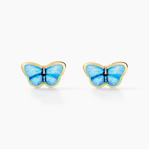 Boucles D'oreilles Puces Sulivia Papillon Or Jaune - Puces Enfant | Marc Orian