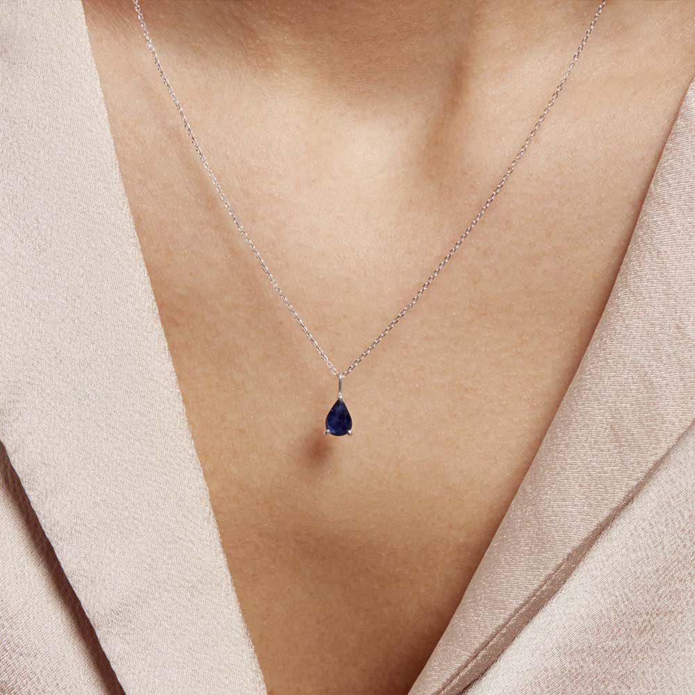 Collier Goutte Or Blanc Saphir - Colliers avec pierres Femme | Marc Orian