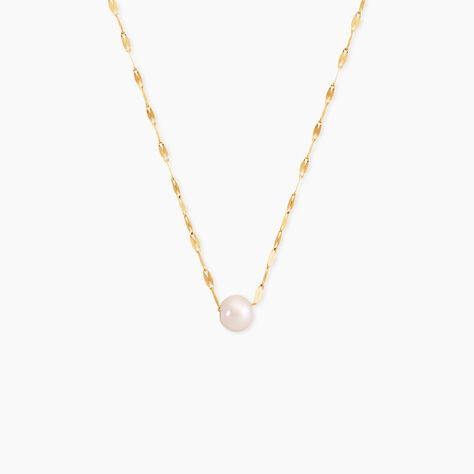 Collier Fliep Argent Dor&eacute; A L'Or 750/1000 Perle De Culture - Colliers avec pierres Femme | Marc Orian