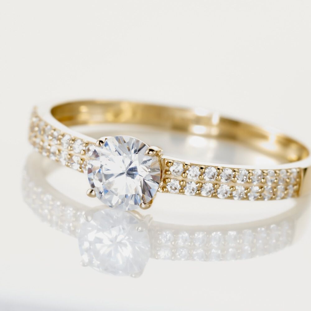 Bague Solitaire Dayna Or Jaune Oxyde De Zirconium - Solitaires Femme | Marc Orian