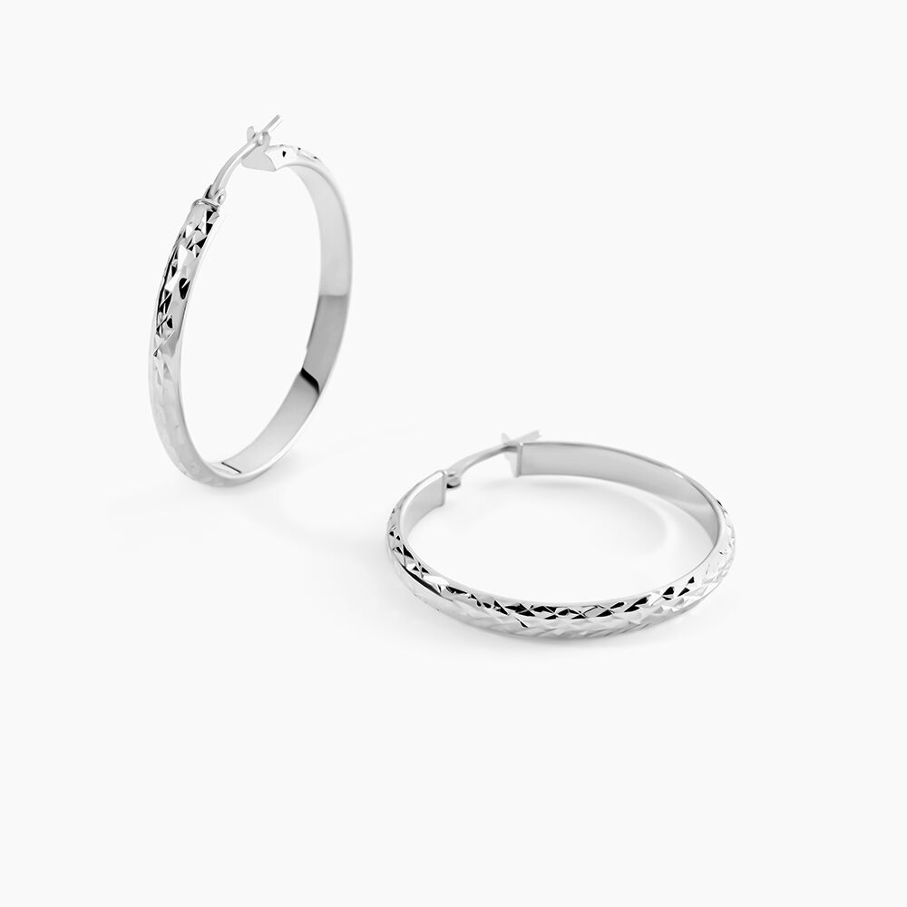 Créoles Argent Blanc Esmee - Créoles Femme | Marc Orian