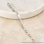 Bracelet Identit&eacute; Anilo Maille Alternee 1/1 Argent Blanc - Gourmettes Homme | Marc Orian