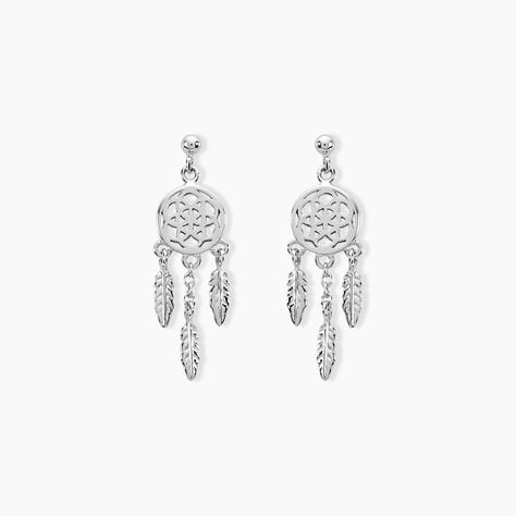 Boucles D'oreilles Pendantes Oniria Argent Blanc - Pendantes Femme | Marc Orian