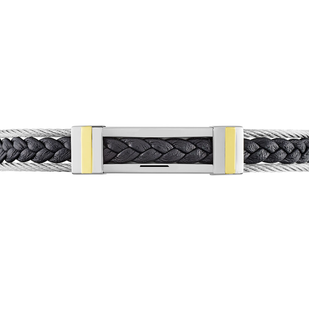 Bracelet Aichatou Or Acier Blanc - Bracelets cuir Homme | Marc Orian