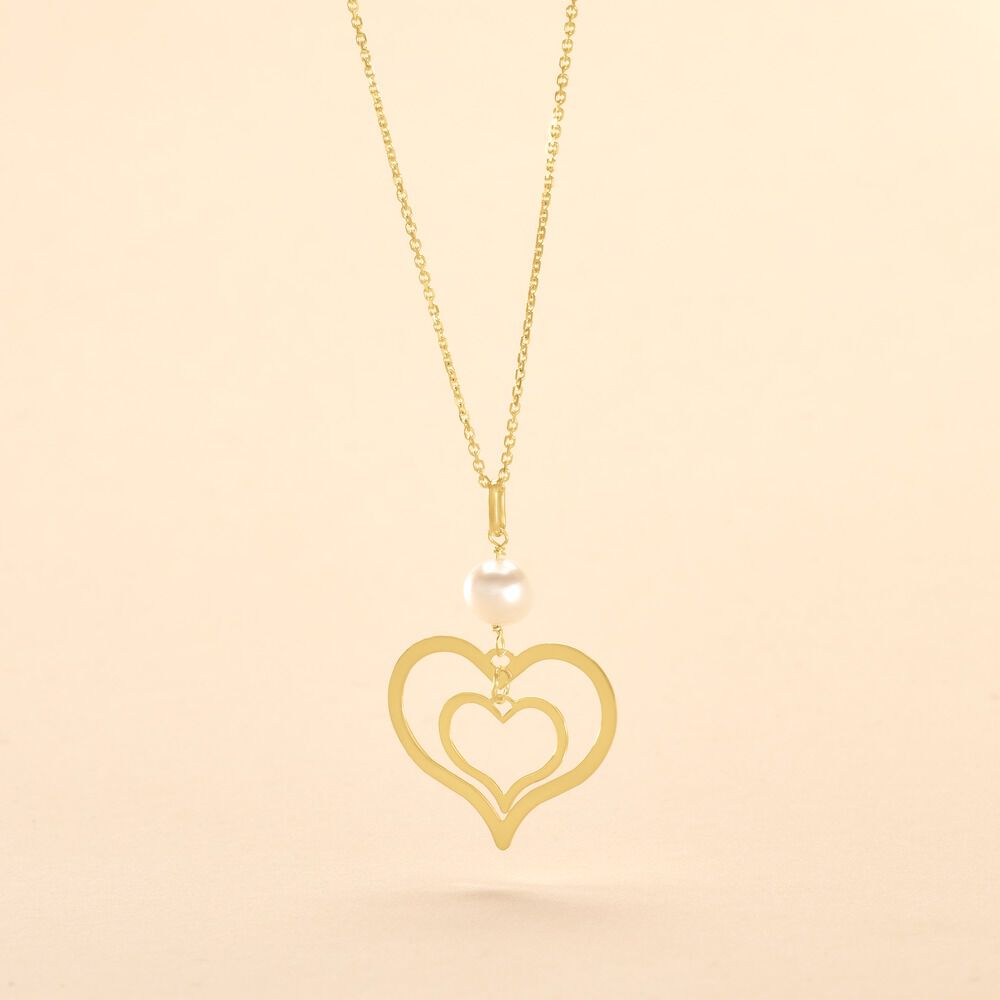 Collier Double Ajoure Or Jaune Perle De Culture - Colliers avec pierres Femme | Marc Orian