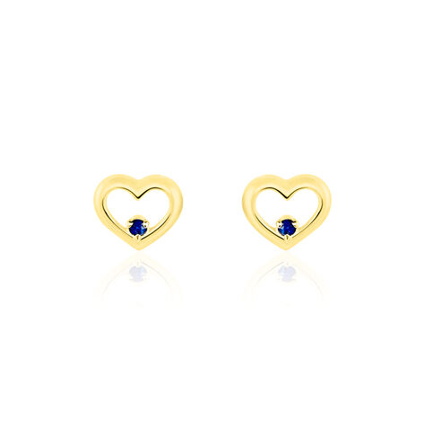 Boucles D'oreilles Puces Martella Or Jaune Saphir - Boucles d'oreilles pierres précieuses Femme | Marc Orian